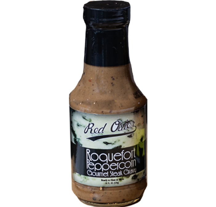 Red Osier Roquefort Peppercorn Gravy 10 oz Bottle – Red Osier Brands